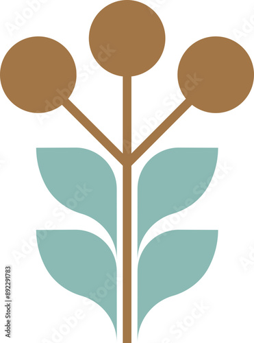 Modern Nordic style flower logo