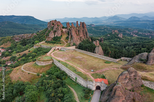 Aerial of Belogradchik fortress, Belogradchik, Bulgaria, Europe
