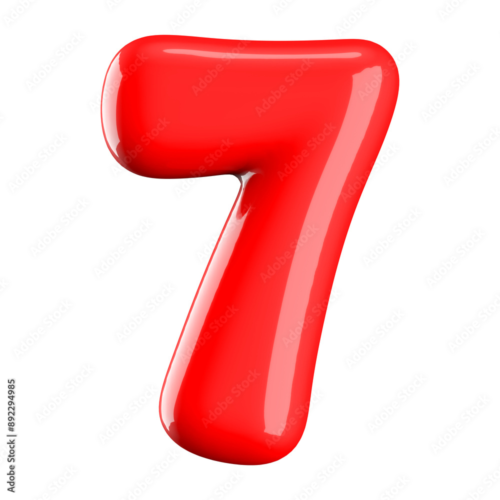 Red 3D Number 7 Red 3D Number 7