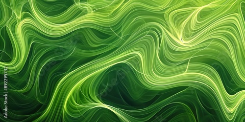 Abstract organic green lines as wallpaper background illustration created by ai