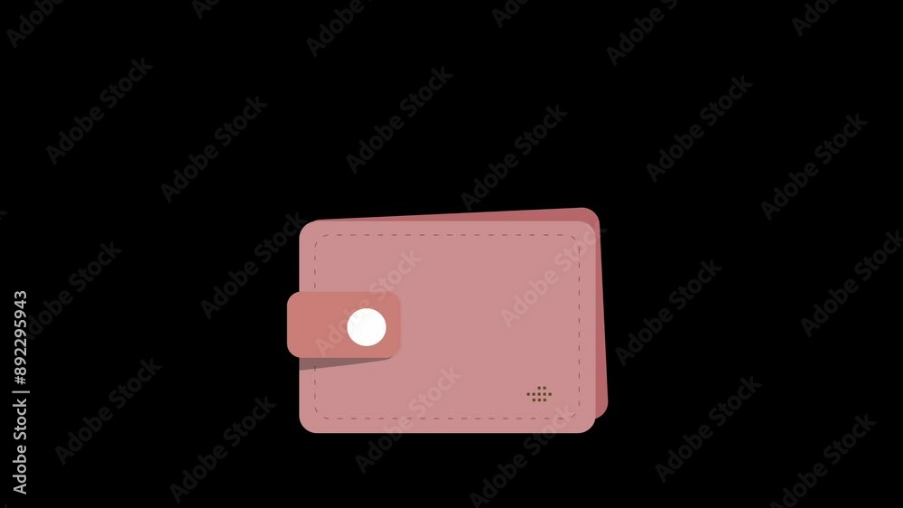 Money and coins inside a wallet purse animated footage looping Money and coins inside a wallet purse animated footage looping