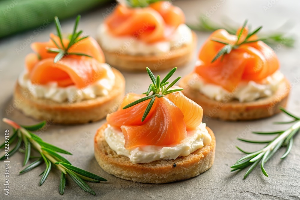 Smoked salmon canapes with cream cheese Smoked salmon canapes with cream cheese