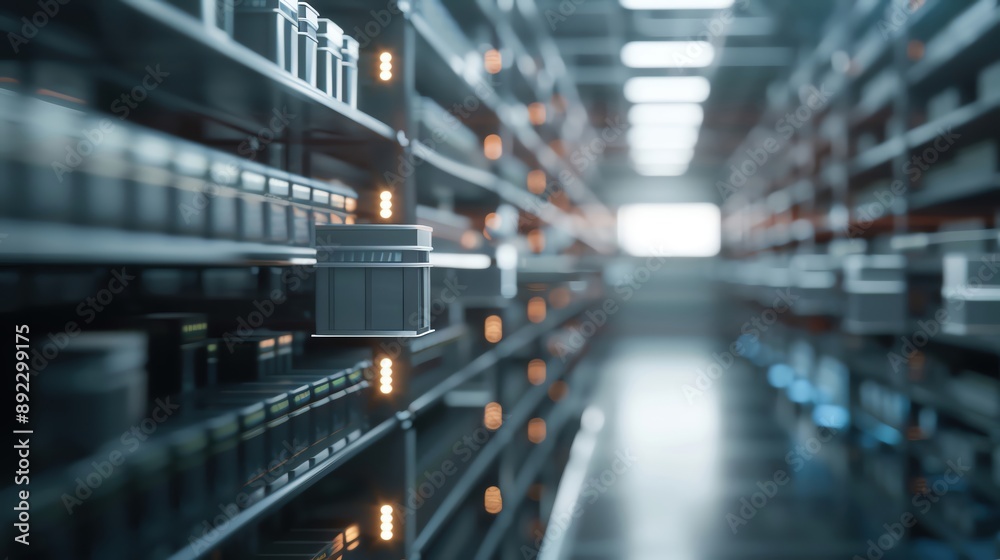 Fototapeta premium Rows of server racks in a modern data center.