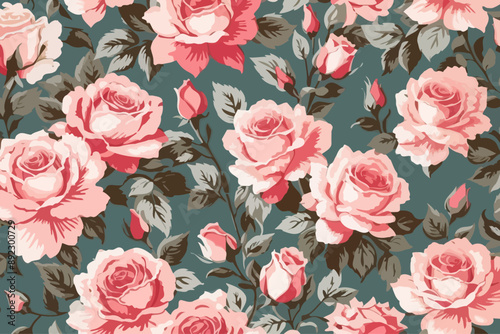 seamless pattern rose illuatration