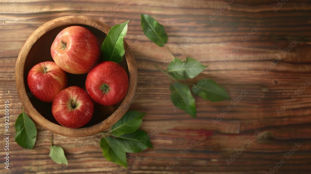Fresh Apples on Wooden Background Fresh Apples on Wooden Background