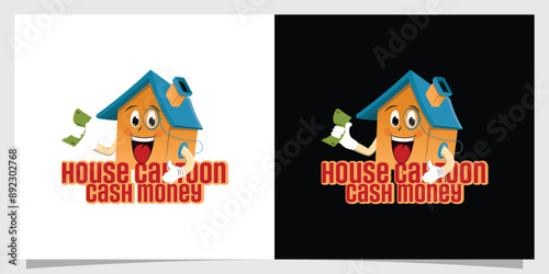 home mascot character design vector