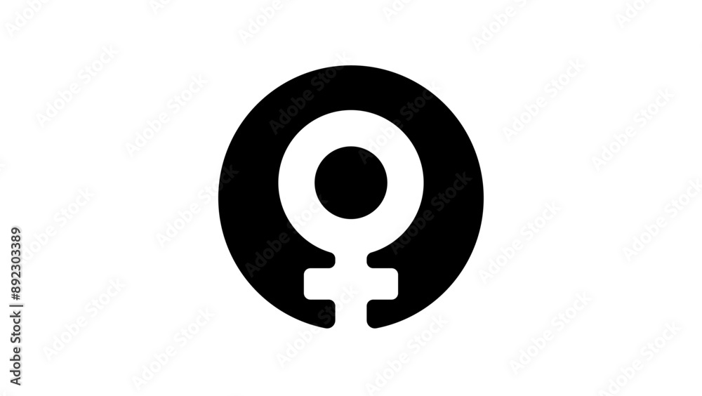 Female gender logo , black isolated silhouette Female gender logo , black isolated silhouette