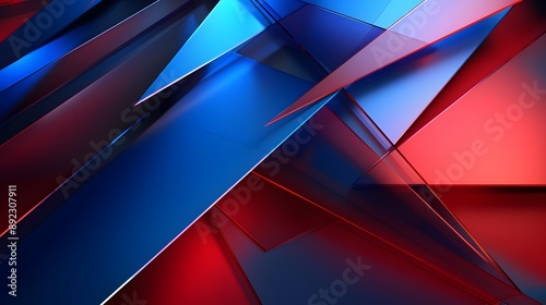 Wallpaper Mural 3d rendering of red and blue abstract geometric background. Scene for advertising, technology, showcase, banner, game, sport, cosmetic, business, metaverse. Sci-Fi Illustration. Product display Torontodigital.ca