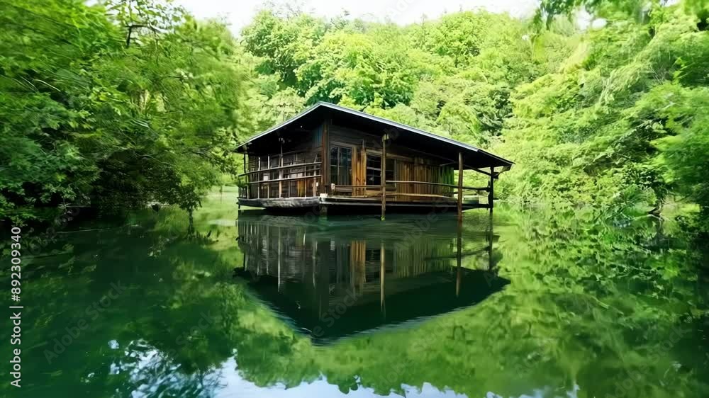 The boathouse is surrounded by lush greenery giving it a private and secluded feel. The boathouse is surrounded by lush greenery giving it a private and secluded feel.