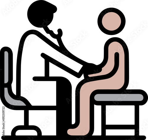 A doctor performing a check-up on a patient, highlighting the importance of healthcare and medical examinations.