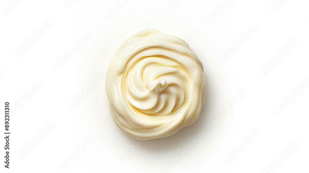 A creamy swirl on a smooth white surface A creamy swirl on a smooth white surface