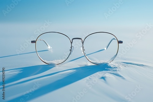 Minimalist photograph of tortoiseshell eyeglasses