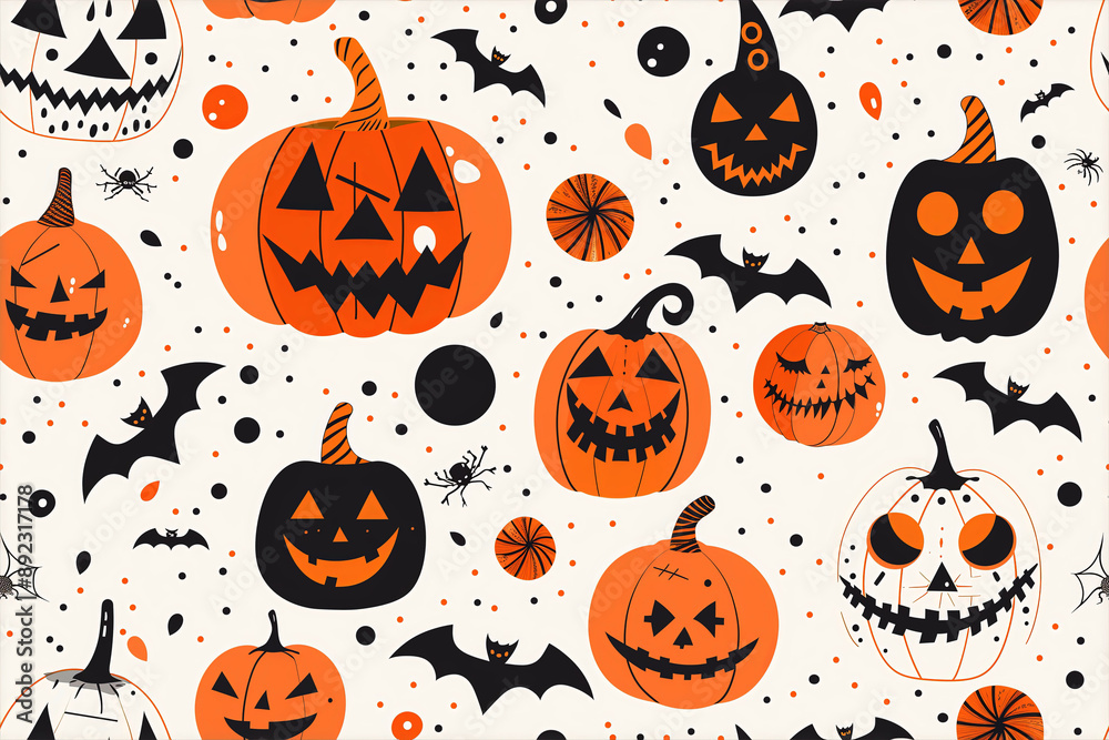 Background of pumpkins and Halloween themes Background of pumpkins and Halloween themes
