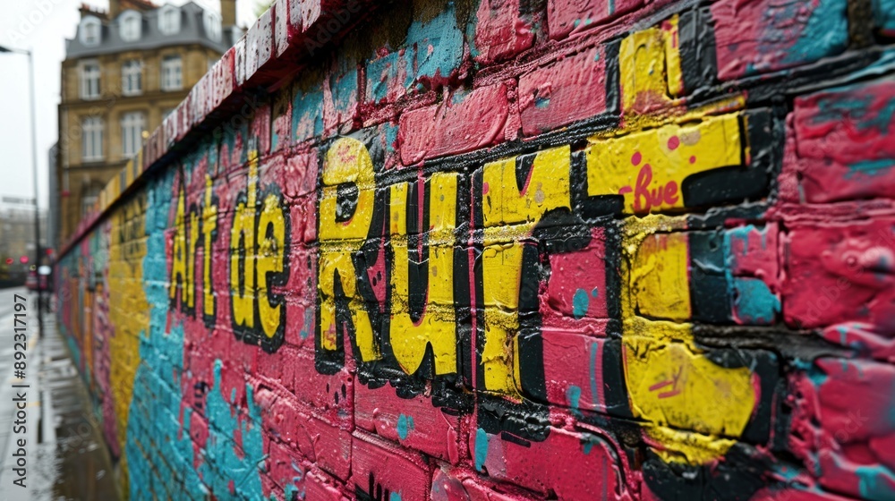 Fototapeta premium Art de Rue: A Colorful Graffiti Wall