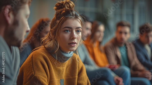 Wallpaper Mural Portrait of a Teenager in a support group setting. Torontodigital.ca