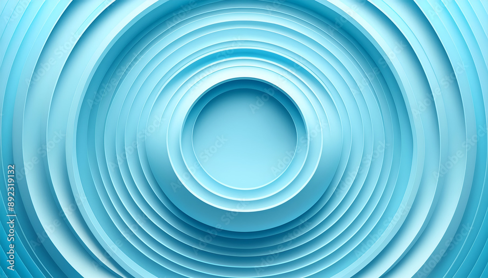Abstract Blue Concentric Circles Background