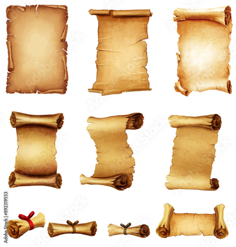 SET OF PARCHMENTS ILLUSTRATION COLLECTION