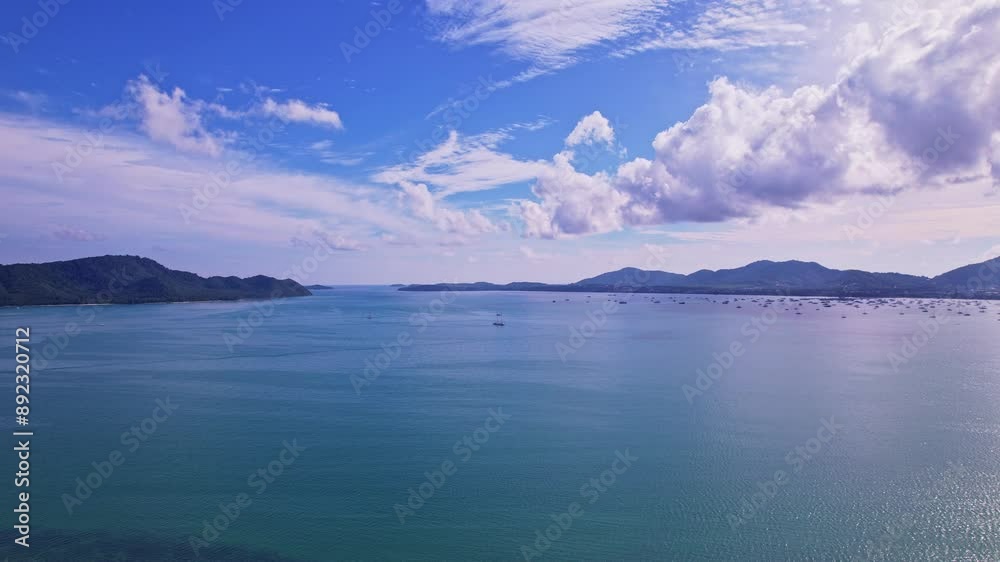 Beautiful Sea in summer season white clouds and blue sky background Beautiful Sea in summer season white clouds and blue sky background