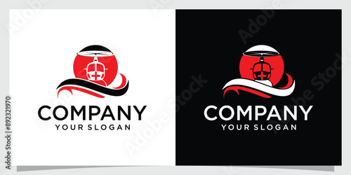 Helicopter Logo Design - Helicopter Logo Vector - Helicopter Brand Design
