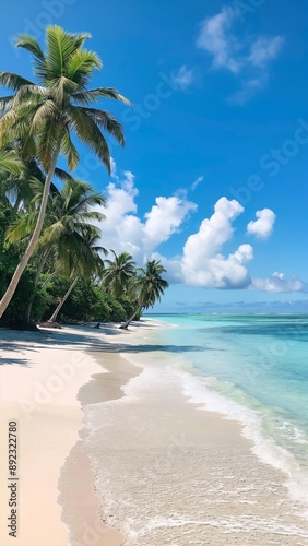 beach with palm trees