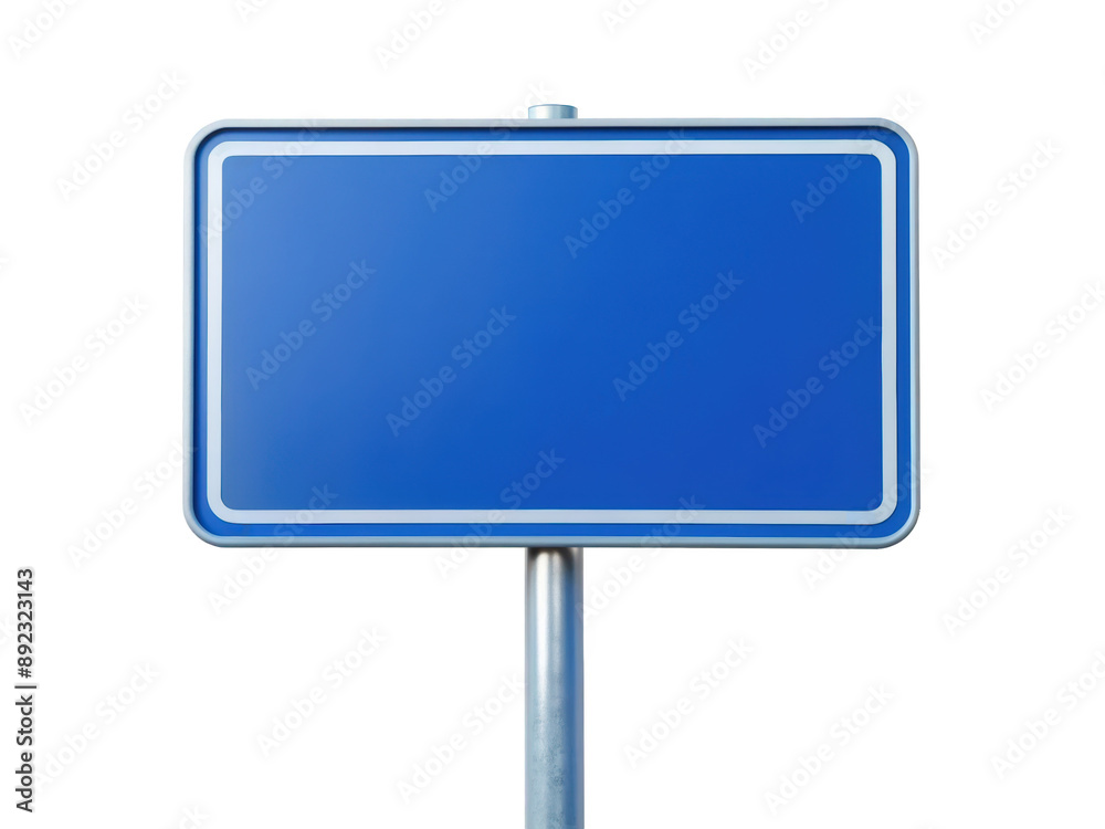 Blue blank sign on pole, suitable for customizable messages and advertisements, featuring a modern and clean design. Isolated on transparent background, png. Blue blank sign on pole, suitable for customizable messages and advertisements, featuring a modern and clean design. Isolated on transparent background, png.