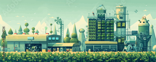 Dazzling aurora borealis painting the polar sky with ethereal ribbons of light. Vector flat minimalistic isolated illustration.