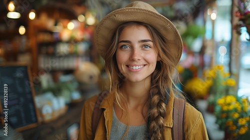 A stylish woman shopping in a boutique