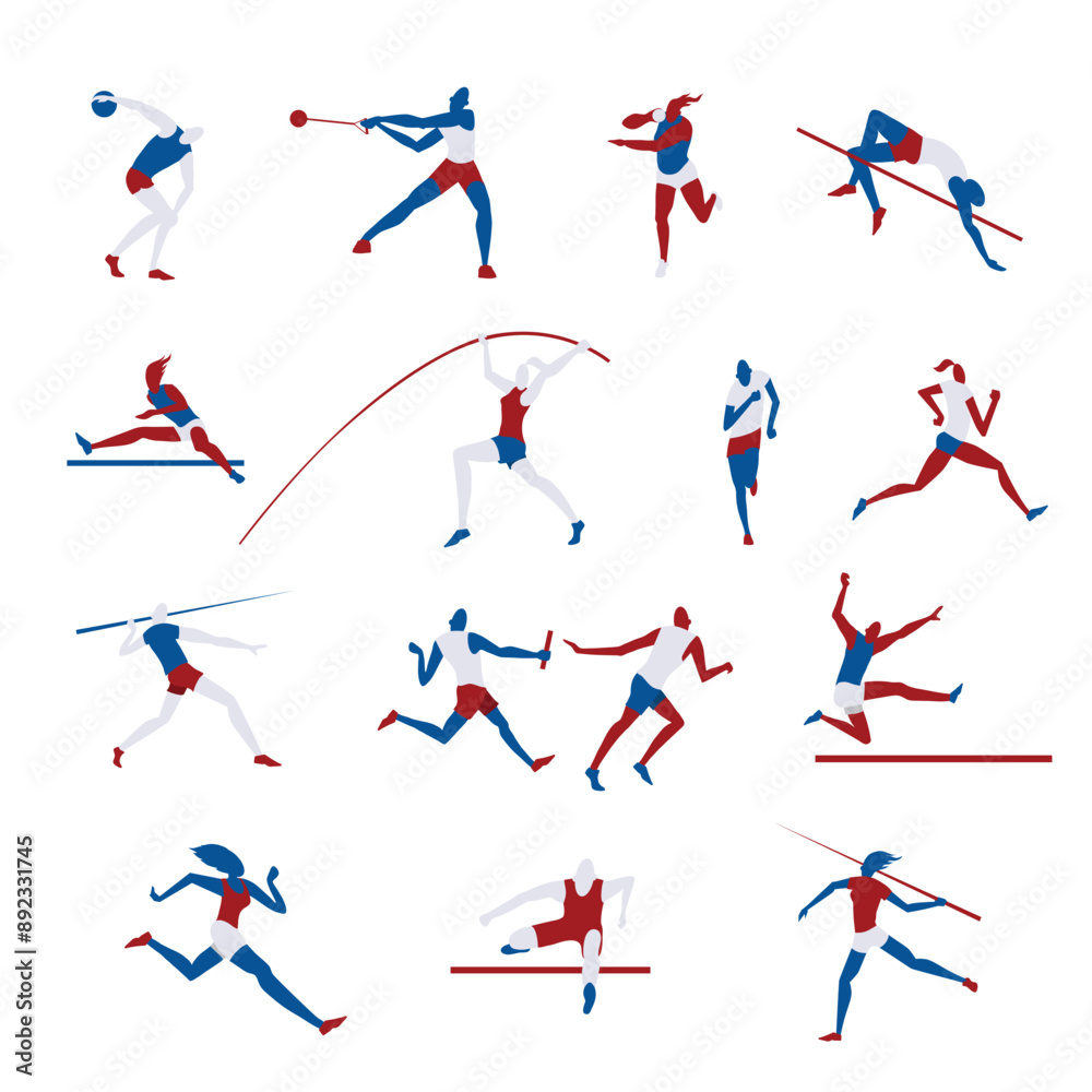 Track and Field. Set of stylized athletes. Sports icons Track and Field. Set of stylized athletes. Sports icons