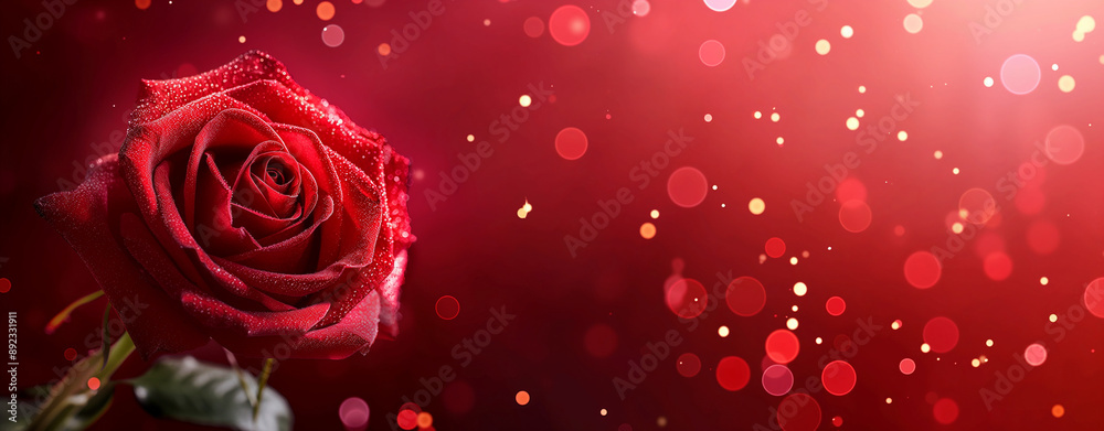San Valentin Background Featuring a Single Red Rose