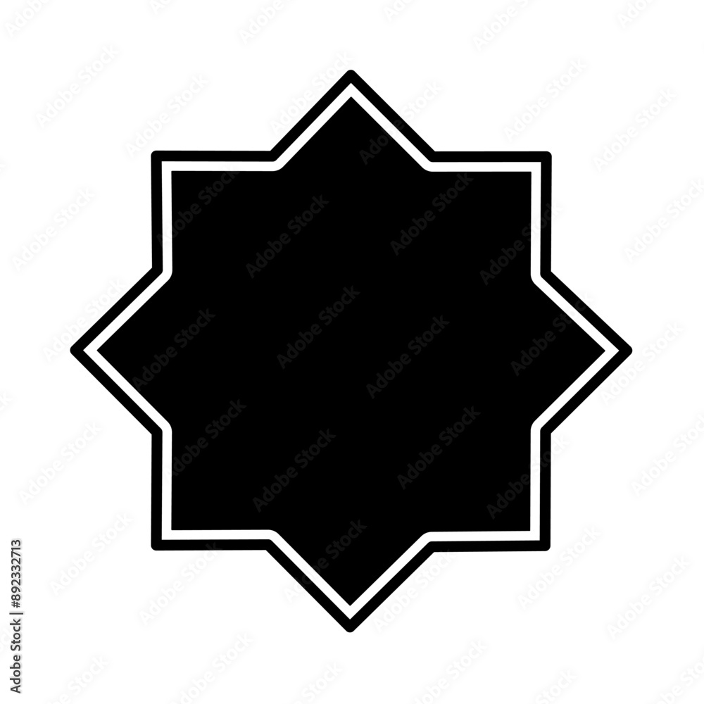 Islamic star vector on white background.Islamic star frame vector Islamic star vector on white background.Islamic star frame vector
