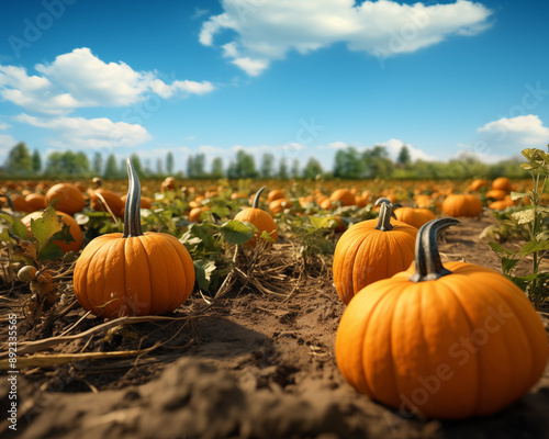 Happy Thanksgiving day traditional backdrop. Pumpkin background. Celebrating autumn holidays.