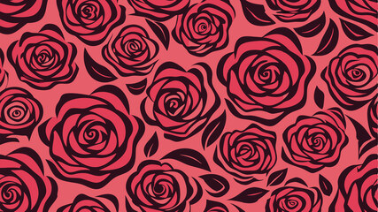 Acrylglasbilder Muster Romantisches Rosenmuster im Vintage Stil  © Ranadhie