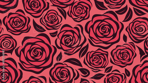 rose seamles pattern background vector