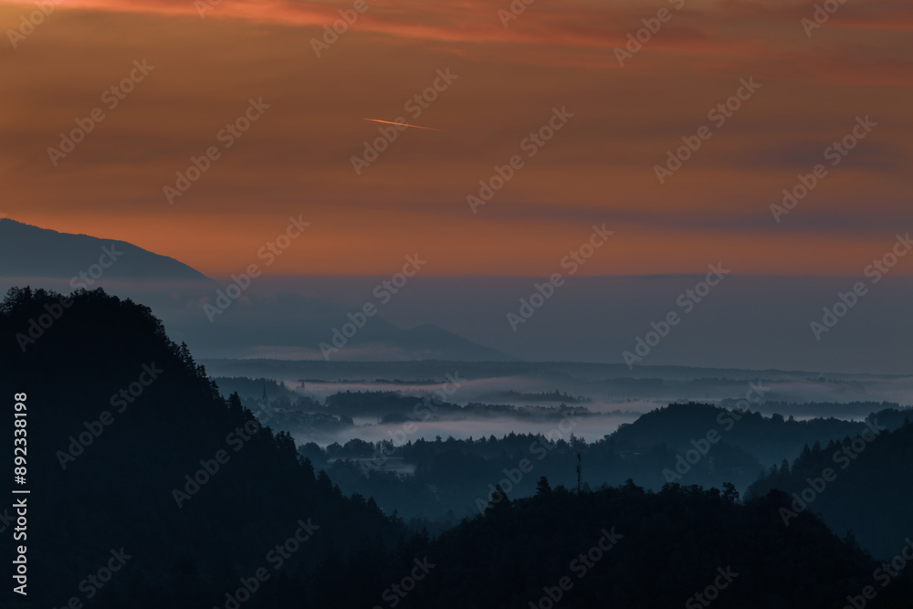 Panorama. Slovenia. Lake Bled. Sunrise. Panorama. Slovenia. Lake Bled. Sunrise.