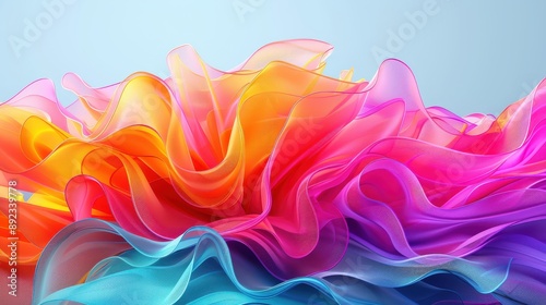 Intricate 3D layered shapes, vivid colors, 8K resolution, abstract digital art background 