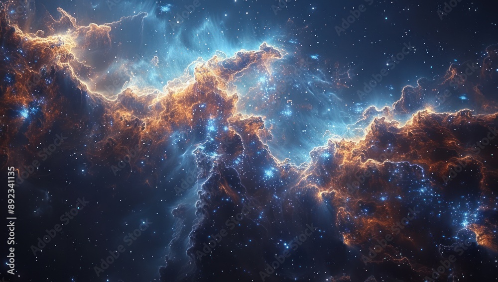 Fototapeta premium Cosmic Nebula with Vivid Colors