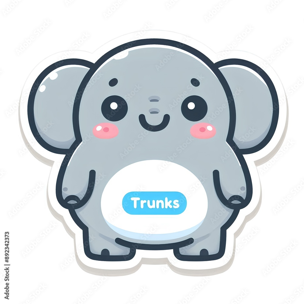 Striker, baby elephant sticker with name Striker, baby elephant sticker with name