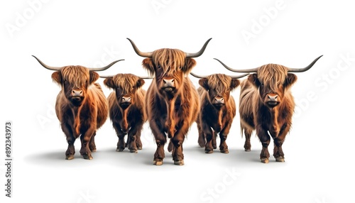 Highland Cattle on a white background