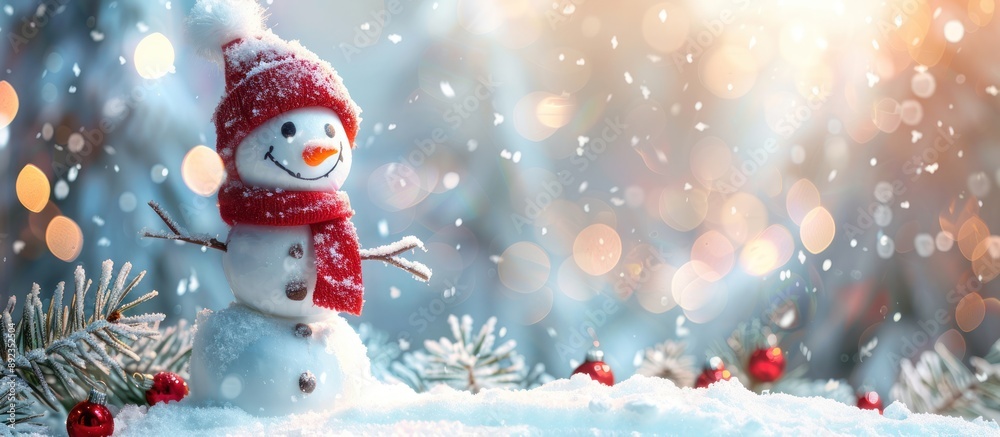 Cheerful Snowman in a Winter Wonderland