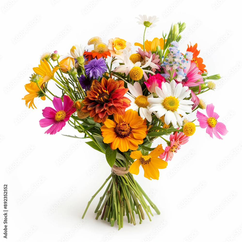 Obraz premium Bouquet of flowers isolated on white background