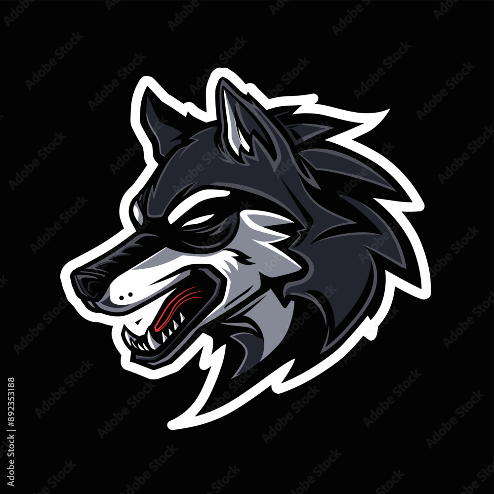 Wolf vector mascot logo design with modern illustration concept style for badge, emblem and tshirt printing. Wolf sticker. Wolf illustration for sport and esport team logotype Wolf vector mascot logo design with modern illustration concept style for badge, emblem and tshirt printing. Wolf sticker. Wolf illustration for sport and esport team logotype