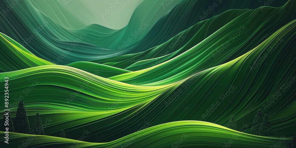 Abstract organic green lines as wallpaper background illustration created by ai Abstract organic green lines as wallpaper background illustration created by ai