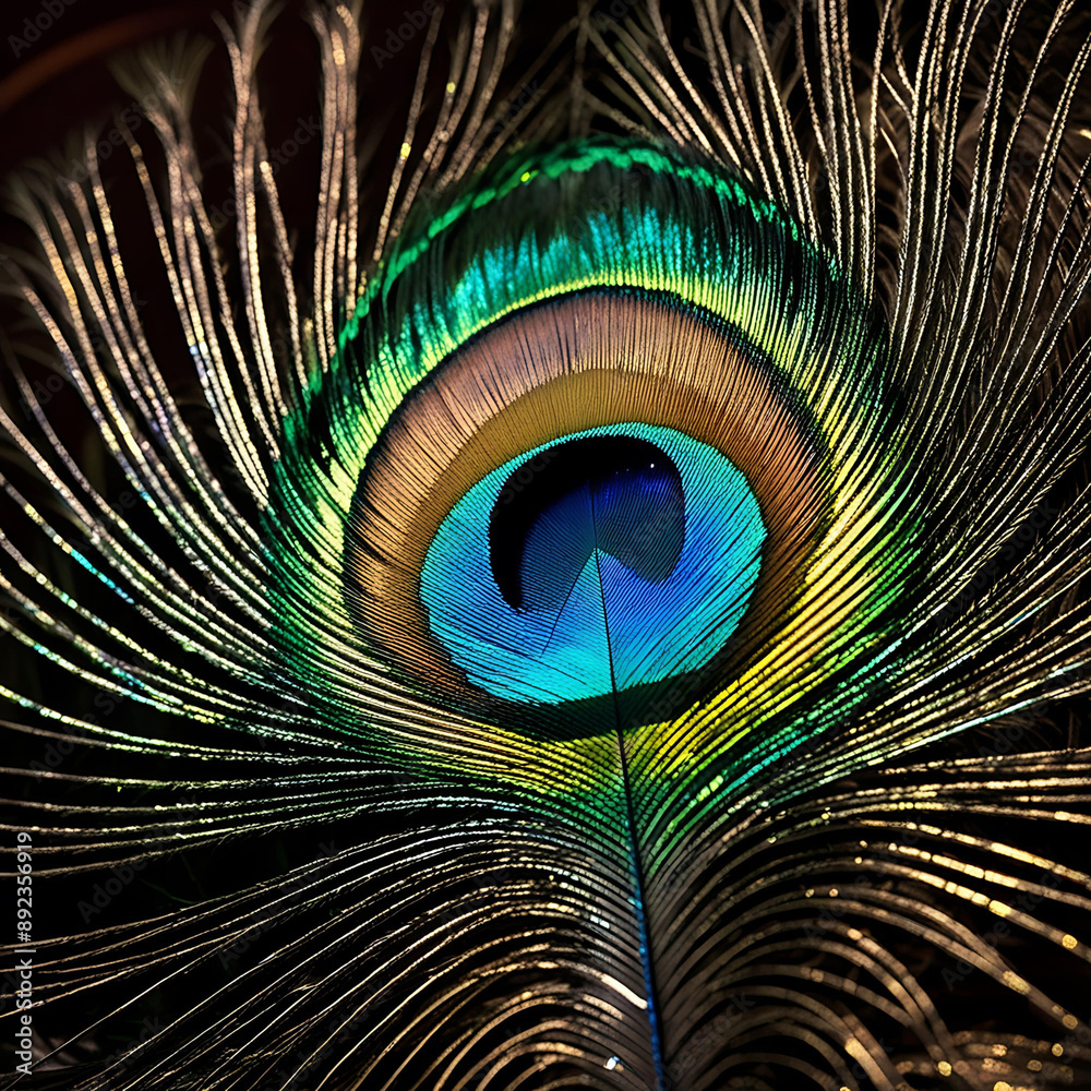 Obraz premium peacock feather close up