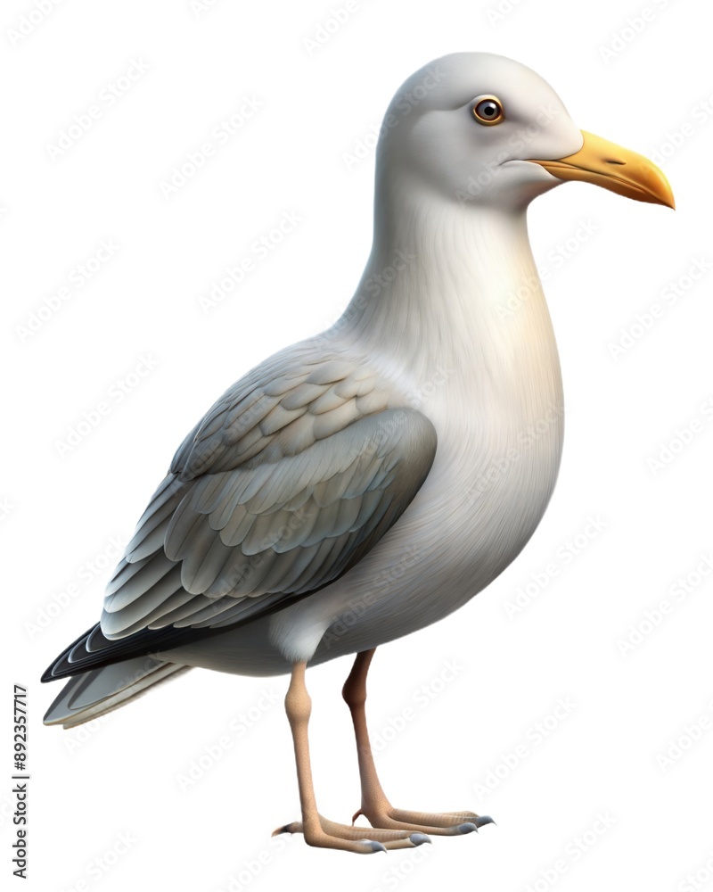 Obraz premium Colourful Plastic Beach Fun Seagull Illustration: A Playful Summer Adventure for Graphic Design Projects including Poster Design, Web Design 