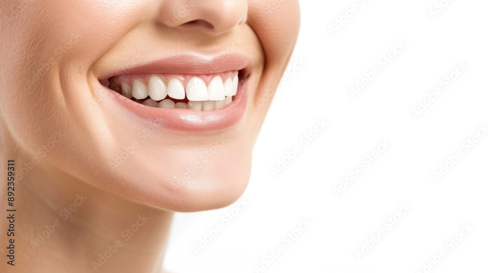 Obraz premium Close-up of a Woman's Smiling Mouth