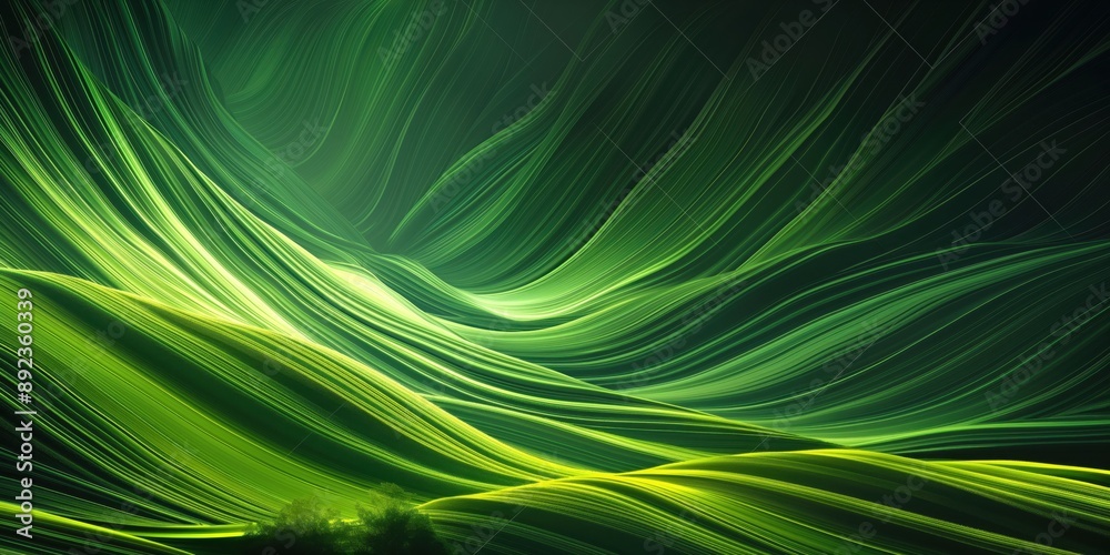 Obraz premium Abstract organic green lines as wallpaper background illustration created by ai