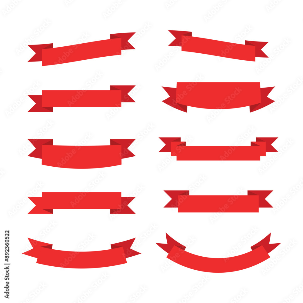 Set of flat vector ribbons banners flat Set of flat vector ribbons banners flat