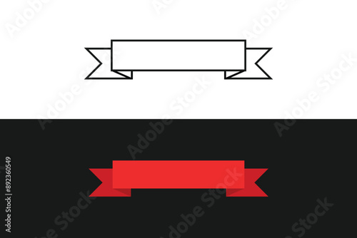 Set of flat vector ribbons banners flat