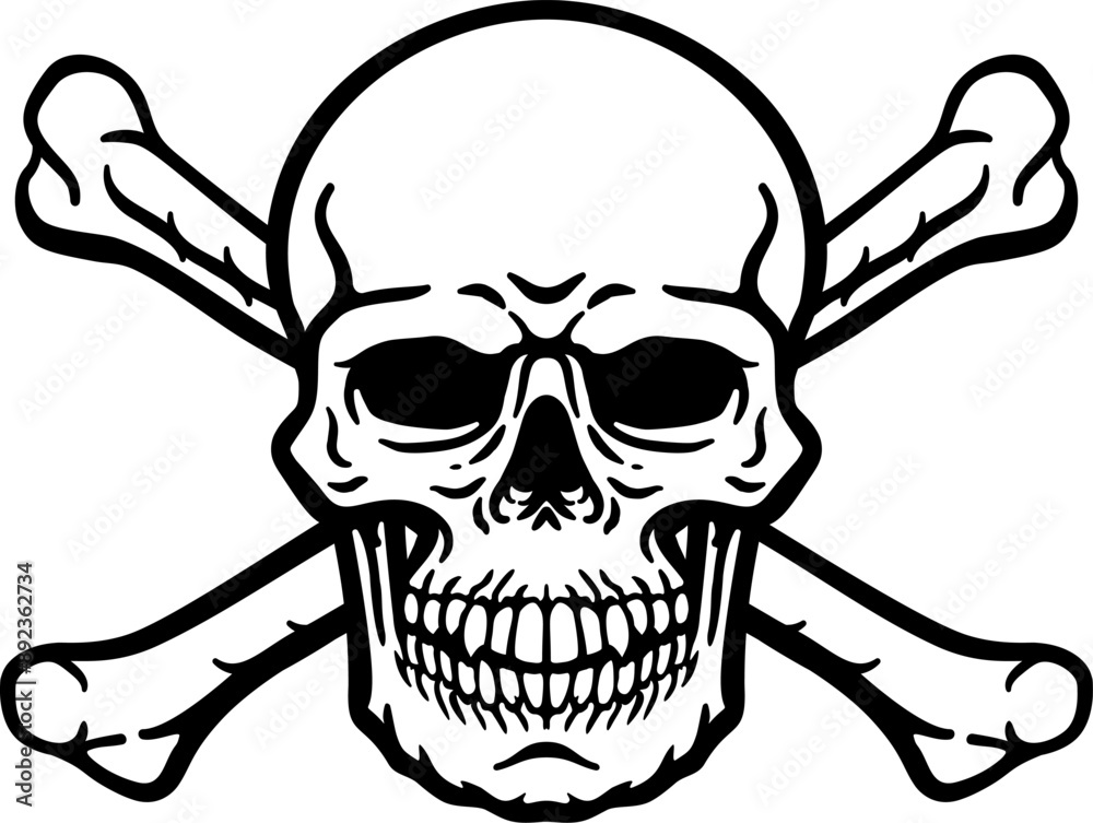 A skull and crossbones pirate jolly roger grim reaper cartoon A skull and crossbones pirate jolly roger grim reaper cartoon