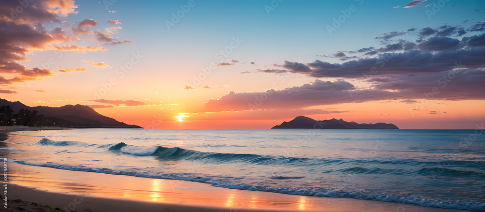 Fototapeta premium sunset on the beach